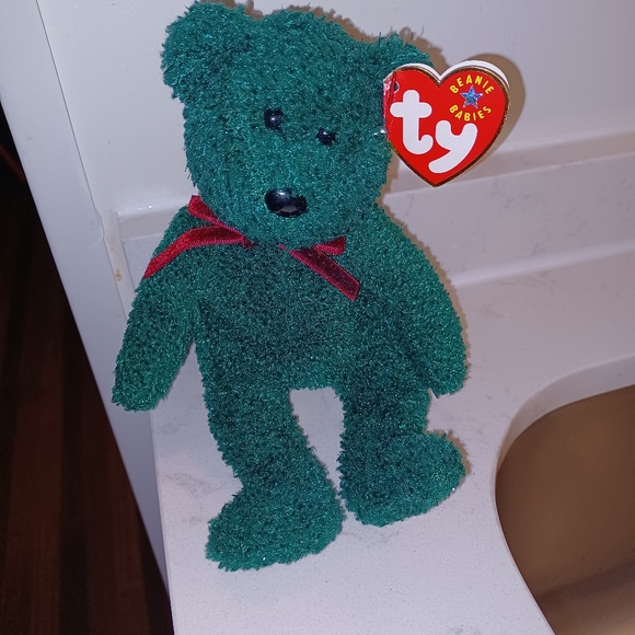Rare/ Retired 2001 Ty Holiday Teddy Bear.with Errors! - Picture 1 of 7